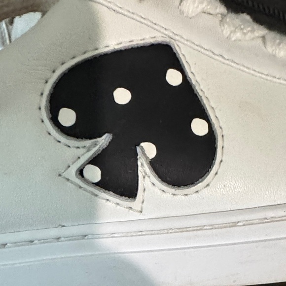 Kate Spade White Leather Upper with black polka dot spade - Picture 11 of 12